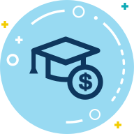 Ilustración de un sombrero de graduación con el símbolo del dólar Ilustración de un sombrero de graduación con el símbolo del dólar