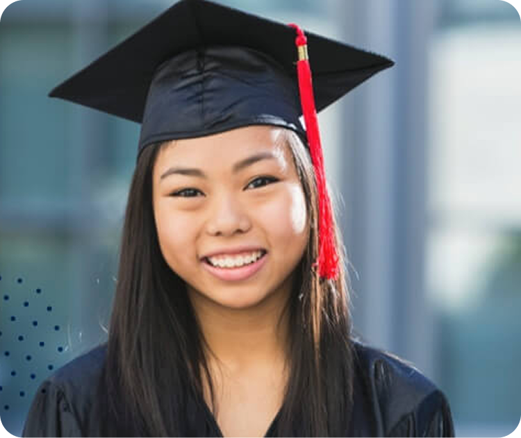 Estudiante con sombrero de graduación